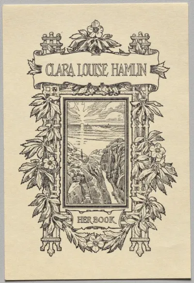 Bookplate: Clara Louise Hamlin