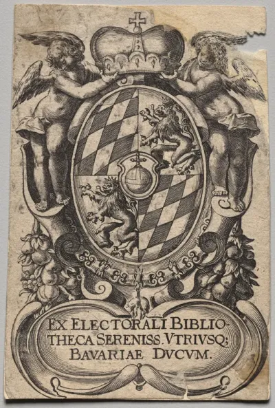Bookplate: Electoral Library, Bavaria