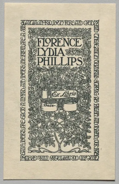Bookplate: Florence Lydia Phillips