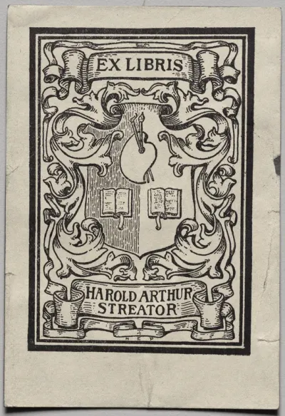 Bookplate: Harold Arthur Streator