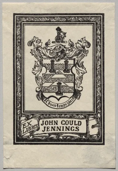 Bookplate: John Gould Jennings