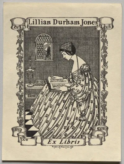 Bookplate:  Lillian Durham Jones, Ex Libris inscribed