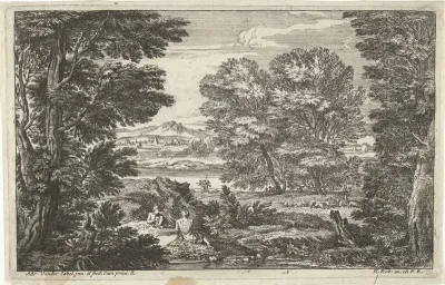 Boomrijk landschap met op den achtergrond een rivier
