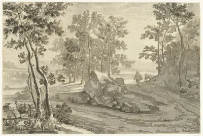 Boomrijk landschap met veedrijver