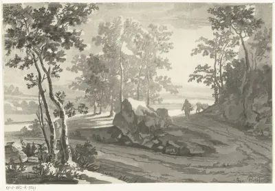 Boomrijk landschap met veedrijver