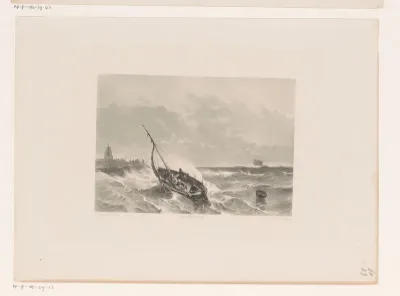 Boot op stormachtige zee