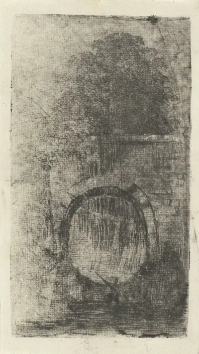 Boot voor een stenen brug