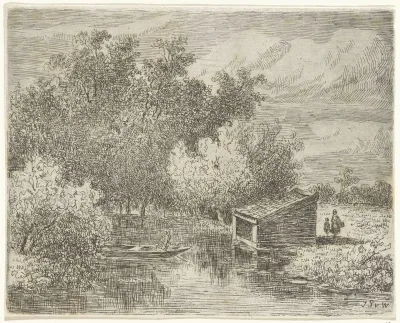 Boothuis aan een rivier