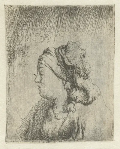 Borstbeeld van een jonge vrouw