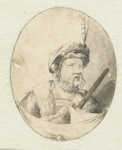 Borstbeeld van een man in Oosterse kledij