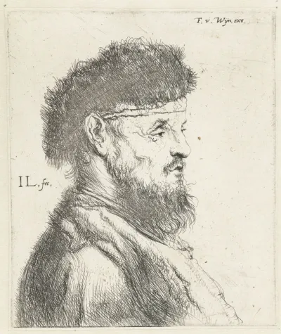Borstbeeld van een man met baard