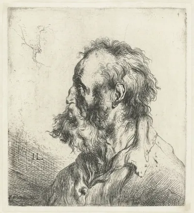 Borstbeeld van een oude man met baard