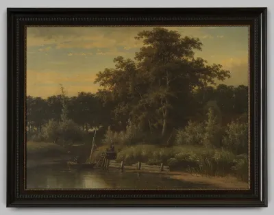Boslandschap aan de oever