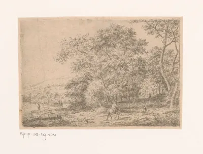 Boslandschap aan een rivier
