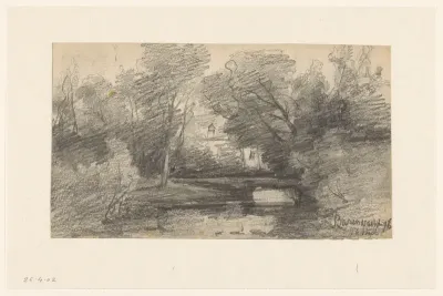 Boslandschap met een bruggetje, Barendrecht