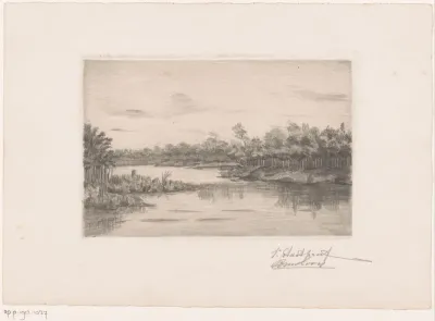 Boslandschap met een meer