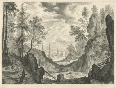 Boslandschap met een waterval