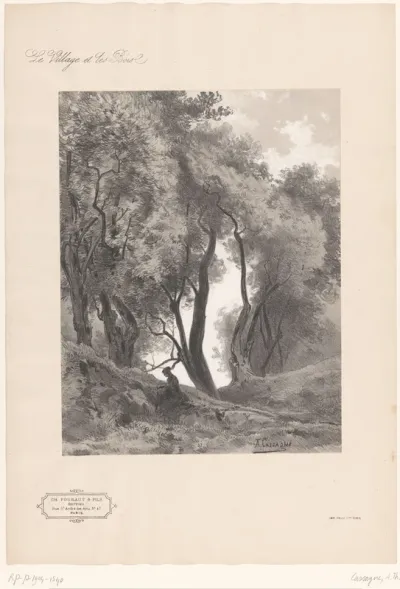 Boslandschap met lezende figuur