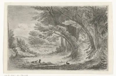 Bosrand met konijnen