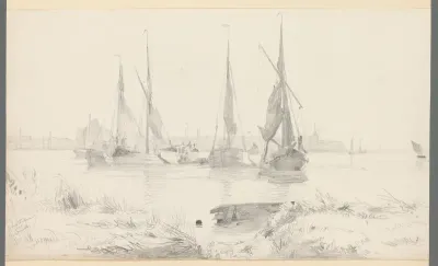 Boten op het water te Dordrecht