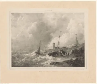 Boten op woelend water