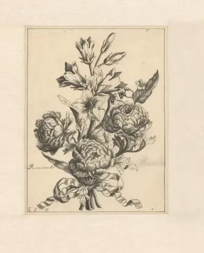 Boterbloemen met een lint samengebonden