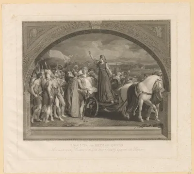 Boudicca spreekt de Bretons toe