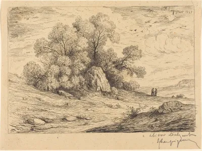 Bouquet d'arbres aux rochers (Stand of Trees with Rocks)