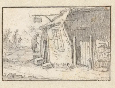 Bouwvallig huis met uithangbord