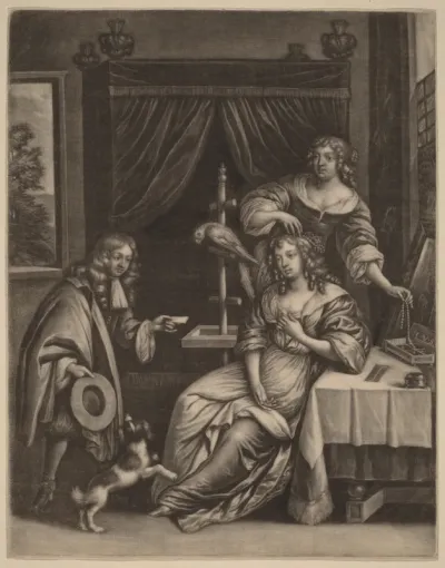 Boy Delivering a Letter to a Woman