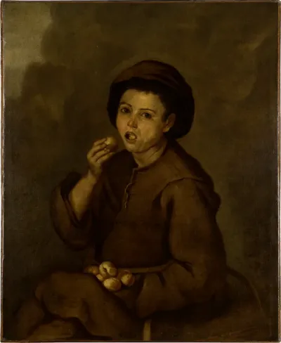 Boy Eating Peaches