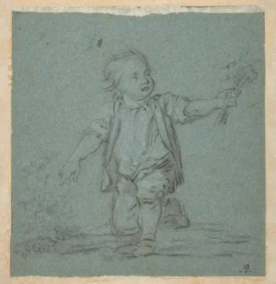 Boy Holding Flowers