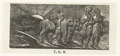 Boy returning joyfully with plough and oxen