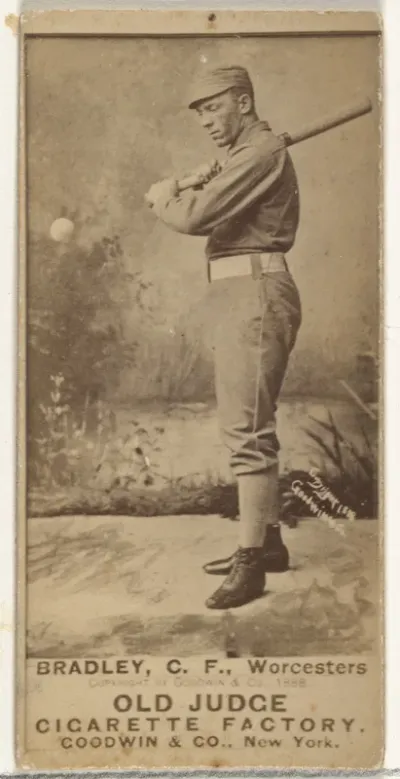 Bradley, Center Field, Worcester, from the Old Judge series (N172) for Old Judge Cigarettes
