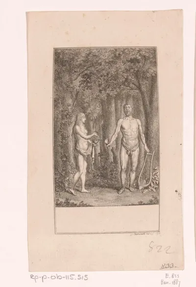Bragur en Idunna in het bos