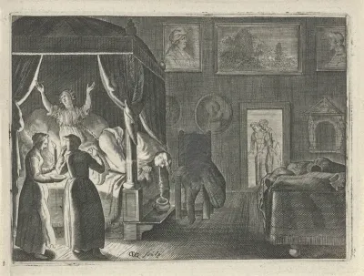 Brakende man in bed