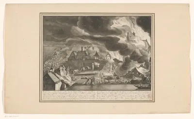 Brand in de lijnbanen op de schans aan de Smallepadsgracht, 1680
