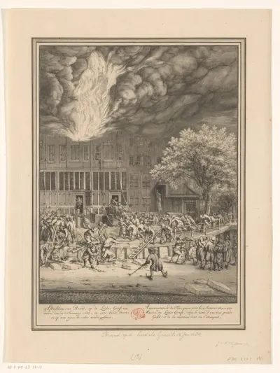 Brand in een huis op de Leidsegracht, 1684