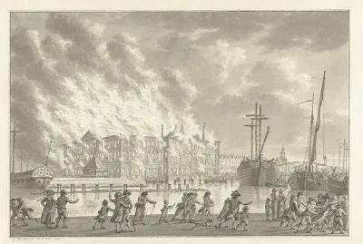 Brand in 's Lands Zeemagazijn te Amsterdam, 1791