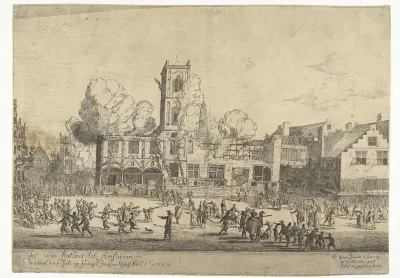 Brand van het oude Stadhuis te Amsterdam