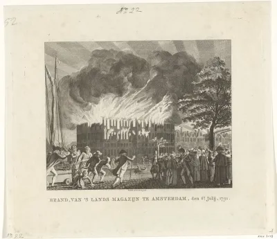 Brand van 's Lands Zeemagazijn te Amsterdam op 6 juli 1791