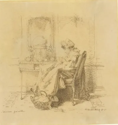 Breiende oude dame