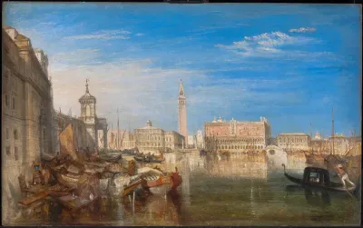 Bridge of Sighs, Ducal Palace and Custom House, Venice: Canaletto painting