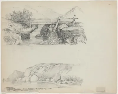 Bridge over Rocky Stream [top verso]