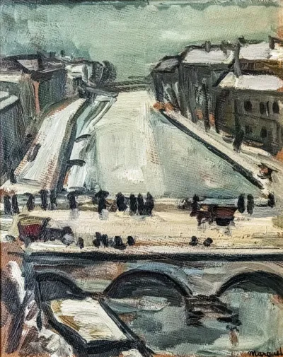 Bridge over the Seine in Winter