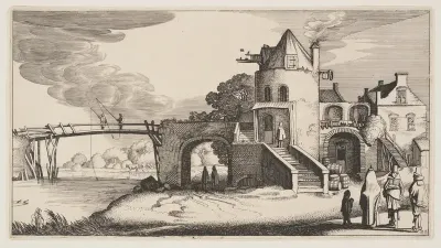 Bridge with a Toll-House, from Landscapes (Playsante Lantschappen)