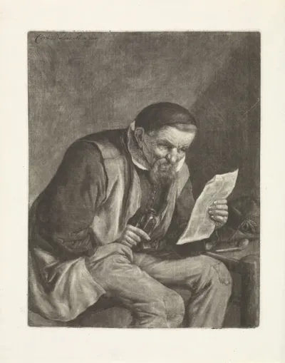 Brieflezende boer