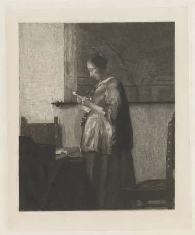 Brieflezende vrouw