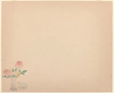 Briefpapier met bloemvaasje en waterpot