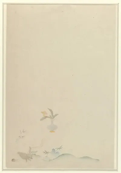 Briefpapier met bloemvaasje